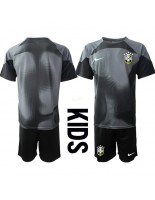 Brazílie Brankářské Domácí dres pro děti MS 2022 Krátký Rukáv (+ trenýrky)